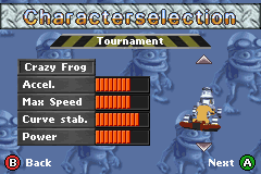 Crazy Frog Racer screenshot 5 for GameBoy Advance